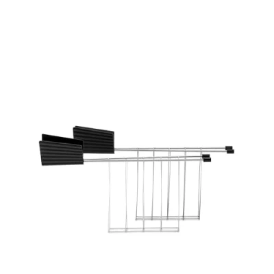 Image of Alessi Sandwich Clamps for Toaster Plissé Black Michele de Lucchi MDL08RACKB