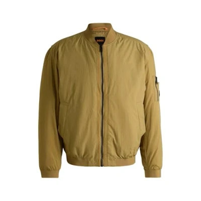 Image of BOSS Olmec Bomber Jacket, Men&#039;s, Size: 40R, Medium beige