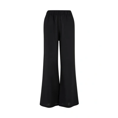 Image of Urban Classics Mixed WIDE Trousers, Women&#039;s, Size: 3XL, Black