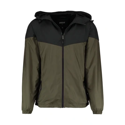 Image of Urban Classics TONE TECH Windbreaker, Men&#039;s, Size: XXL, Black/dark olive