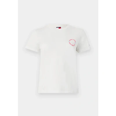 Image of Tommy Jeans NYC TEE Print Tshirt, Women&#039;s, Size: 8, Ancient white