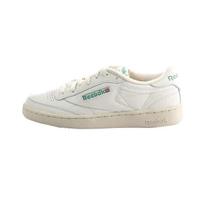 Image of Reebok Classic CLUB C 85 Vintage Trainers, Size: 11, Chalk/paperwhite/glen green Leather and textile