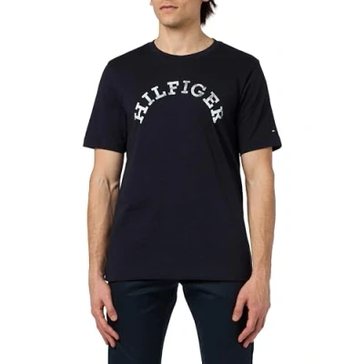 Image of Tommy Hilfiger Arched TEE Print Tshirt, Men&#039;s, Size: XS, Desert sky