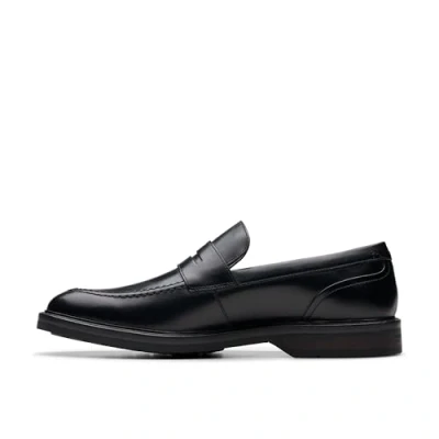 Image of Clarks Aldwin STEP Slipons, Men&#039;s, Size: 6.5, Black Leather