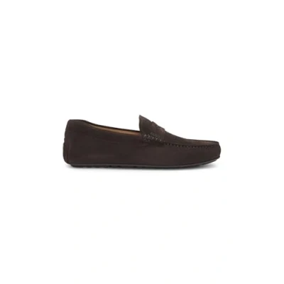 Image of BOSS NOEL Moccasins, Men&#039;s, Size: 6, Dark brown one Leather