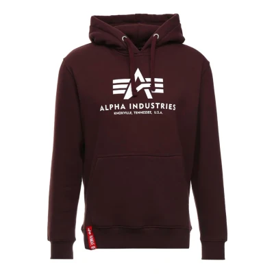 Image of Alpha Industries FOIL Hoodie, Men&#039;s, Size: Small, Deep maroon