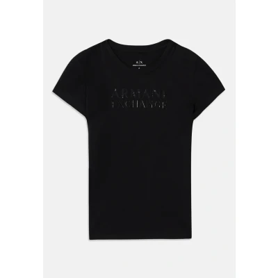 Image of Armani Exchange Print Tshirt, Women&#039;s, Size: XL, Black