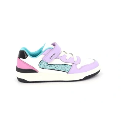 Image of Geox Washiba GIRL Trainers for kids, Size: 5, Lilac/turquoise Imitation leather/ textile