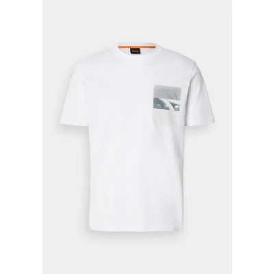 Image of BOSS Container Print Tshirt, Men&#039;s, Size: 3XL, White