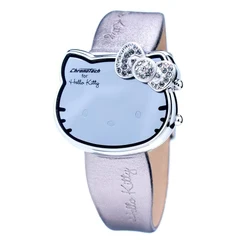 Image of Chronotech Women&#039;s Quartz Digital Watch with Leather Strap, Leather/Purple, 40MM, strip