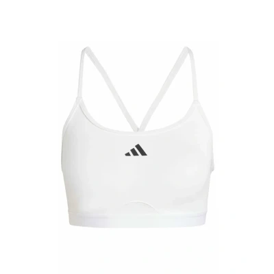 Image of adidas Performance Aeroreact 3STRIPES Light support sports bra, Women&#039;s, Size: Small, White