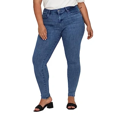Image of ONLY Carmakoma Women&#039;s Skinny fit Jeans, Dark Medium Blue Denim, 48W / 32L