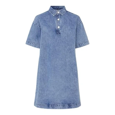 Image of Pieces denim dress, Women&#039;s, Size: Medium, Medium blue