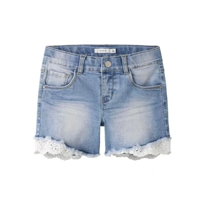 Image of NAME IT Girl Shorts, Medium blue (medium denim), 128
