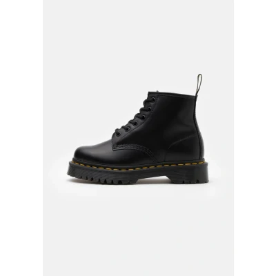 Image of Dr. Martens 101 BEX Laceup ankle boots, Size: 3, Black smooth High quality imitation leather