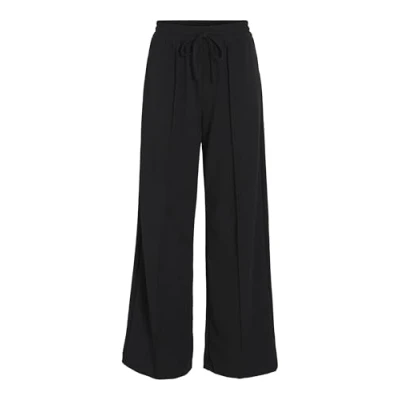 Image of VILA MIT Weitem BEIN Waist Trousers, Women&#039;s, Size: XXL, Black beauty