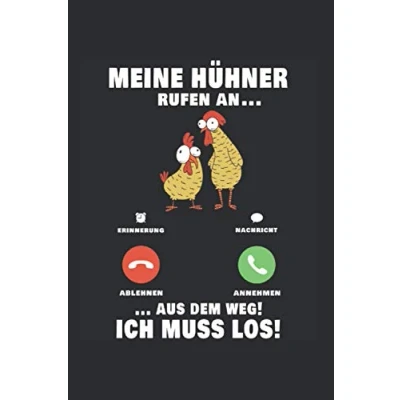 Image of Hühner Anruf Notizbuch: Meine rufen an! Landwirt Bauer / 6x9 Zoll 120 gepunktete Seiten