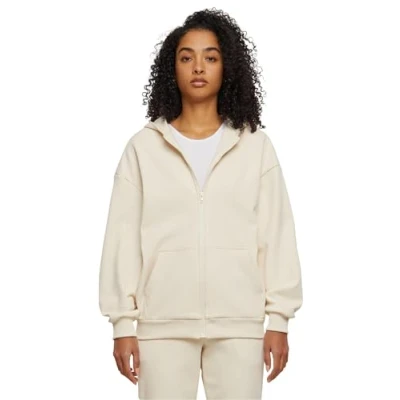 Image of Urban Classics COZY Oversized Zipup sweatshirt, Women&#039;s, Size: 4XL, Whitesand