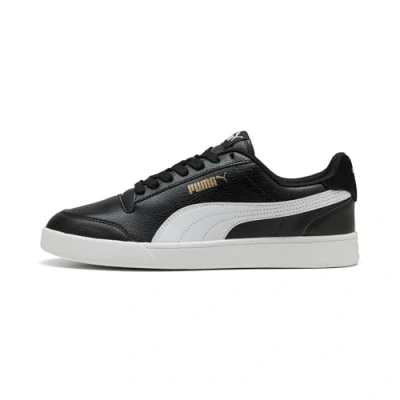 Image of Puma Shuffle Unisex Sneakers, Black White Team Gold, 4.5 UK