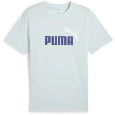 Image of Puma Color LOGO TEE Print Tshirt, Men&#039;s, Size: Large, Peaceful blue