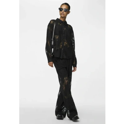 Image of PIECES Women&#039;s Pcvinsty LS Shirt Noos Blouse, Black, XS, XS