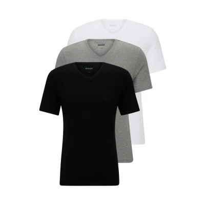 Image of BOSS Classic 3 PACK Undershirt, Men&#039;s, Size: XS, Black/grey/white