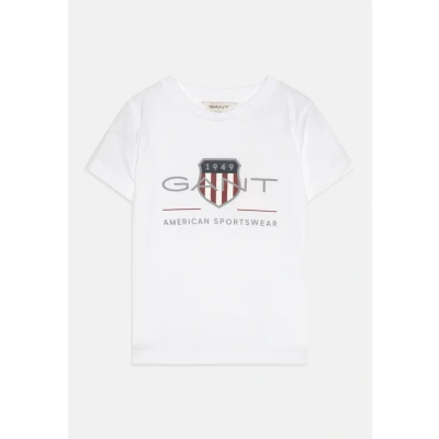 Image of GANT Archive Shield Unisex Print Tshirt for kids, Size: 16y, White