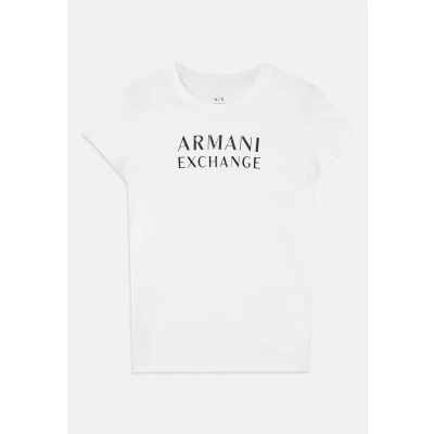 Image of Armani Exchange Print Tshirt, Women&#039;s, Size: Medium, Optic white