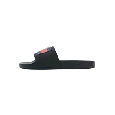Image of Tommy Jeans FLAG Pool Slide slides, Women&#039;s, Size: 5, Black Synthetics