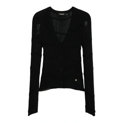 Image of Desigual Textured Cardigan, Women&#039;s, Size: 8, Black