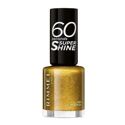 Image of Rimmel 60 Seconds Glitter Nail Polish Oh My Gold