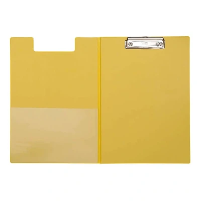 Image of MAUL A4 Writing Case, Cardboard Folder with Foil Cover for Folding, Document Compartment Paper, Practical Bag Hanging, Briefcase Office, Yellow
