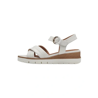 Image of Tamaris Platform sandals, Women&#039;s, Size: 36, White leather shoes