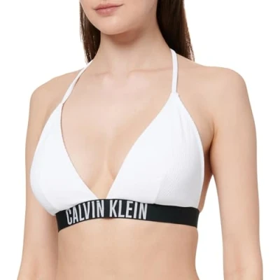 Image of Calvin Klein Swimwear Triangle Bikini top, Women&#039;s, Size: XS, Brilliant white