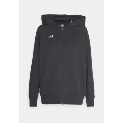 Image of Under Armour Rival Hoodie Zipup sweatshirt, Women&#039;s, Size: XS, Black/white
