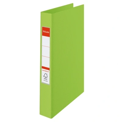 Image of Esselte 4 Ring Binder, PP, Holds up to 190 Sheets, Vivida Range, 42 mm Spine, 14453 A4, Green