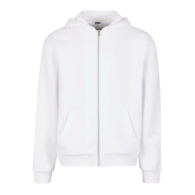 Image of Urban Classics Men&#039;s Fluffy Zip Hoodie, Hoodie with Zip, for Men, Oversize Fit, White, 5XL