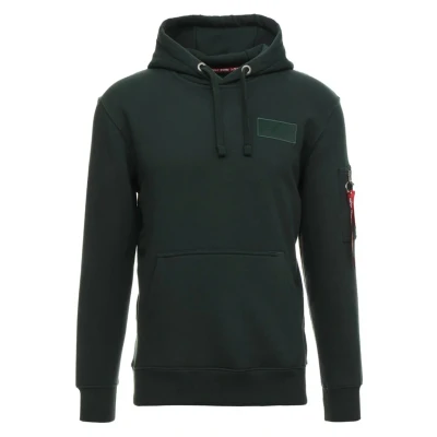 Image of Alpha Industries BACK Print Hoodie, Men&#039;s, Size: Medium, Petrol