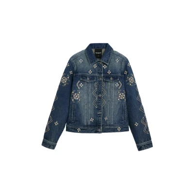 Image of Desigual Mirror Denim jacket, Women&#039;s, Size: 14, Blue