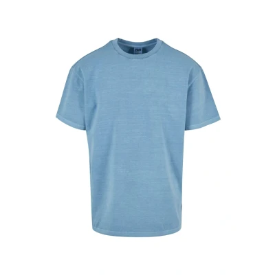 Image of Urban Classics Heavy Garment DYE TEE Basic Tshirt, Men&#039;s, Size: Small, Horizonblue