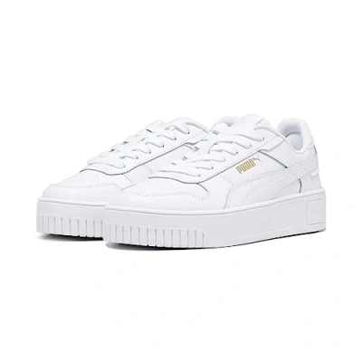 Image of PUMA Girls&#039; Carina Street Jr Trainers, White Gold, 5.5 UK