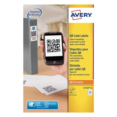 Image of Avery Zweckform L7121 25 QR Code Labels 45 x mm
