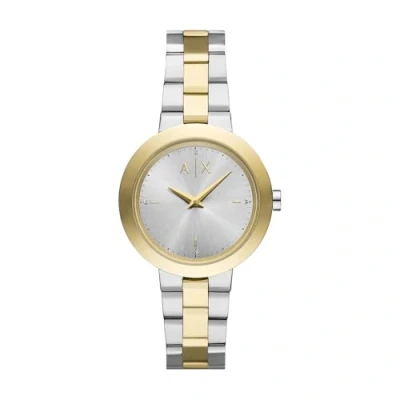 Image of Armani Exchange Jackie Watch goldcoloured/silvercoloured, Women&#039;s, Size: One Size, Gold coloured/silver coloured