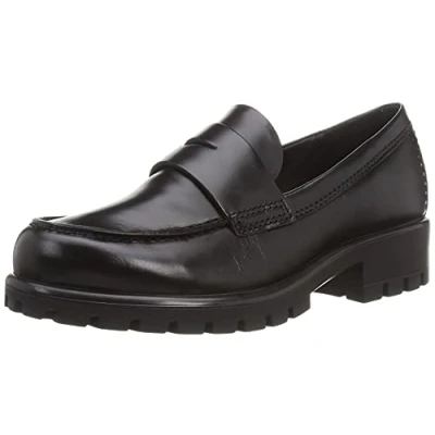Image of ECCO Modtray Loafer Slipons, Women&#039;s, Size: 4 4.5, Black Leather