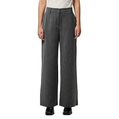 Image of PIECES Women&#039;s Pckamil Hw Wide Pant Noos, Dark Grey Blend, XL / 32L