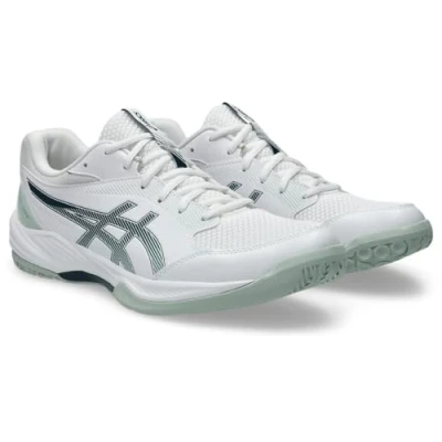 Image of Asics Geltask 4 Handball shoes, Men&#039;s, Size: 6.5, White/tranquil teal shoes
