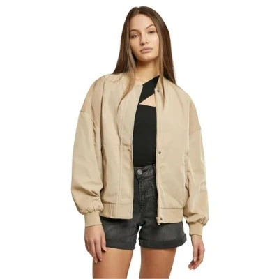 Image of Urban Classics Women&#039;s Ladies Recycled Oversized Light Bomber Jacket, Unionbeige, L