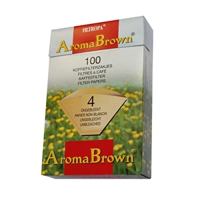 Image of Filtropa 2 Boxes Of Unbleached Brown Coffee Filter Papers Size 4, Pack 100