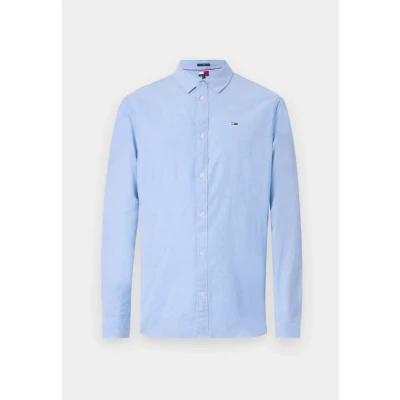 Image of Tommy Jeans Men&#039;s L/S Shirts/Woven Tops, Blue (Perfume Blue), L