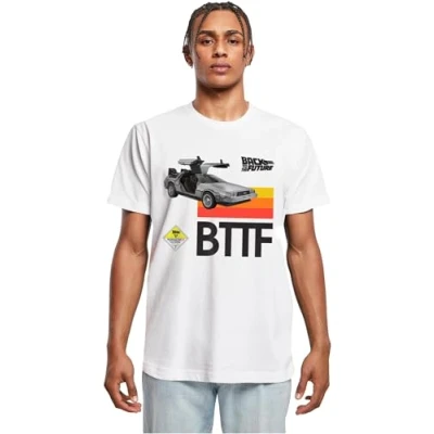 Image of Merchcode Retro 85 BTTF Print Tshirt, Men&#039;s, Size: XS, White